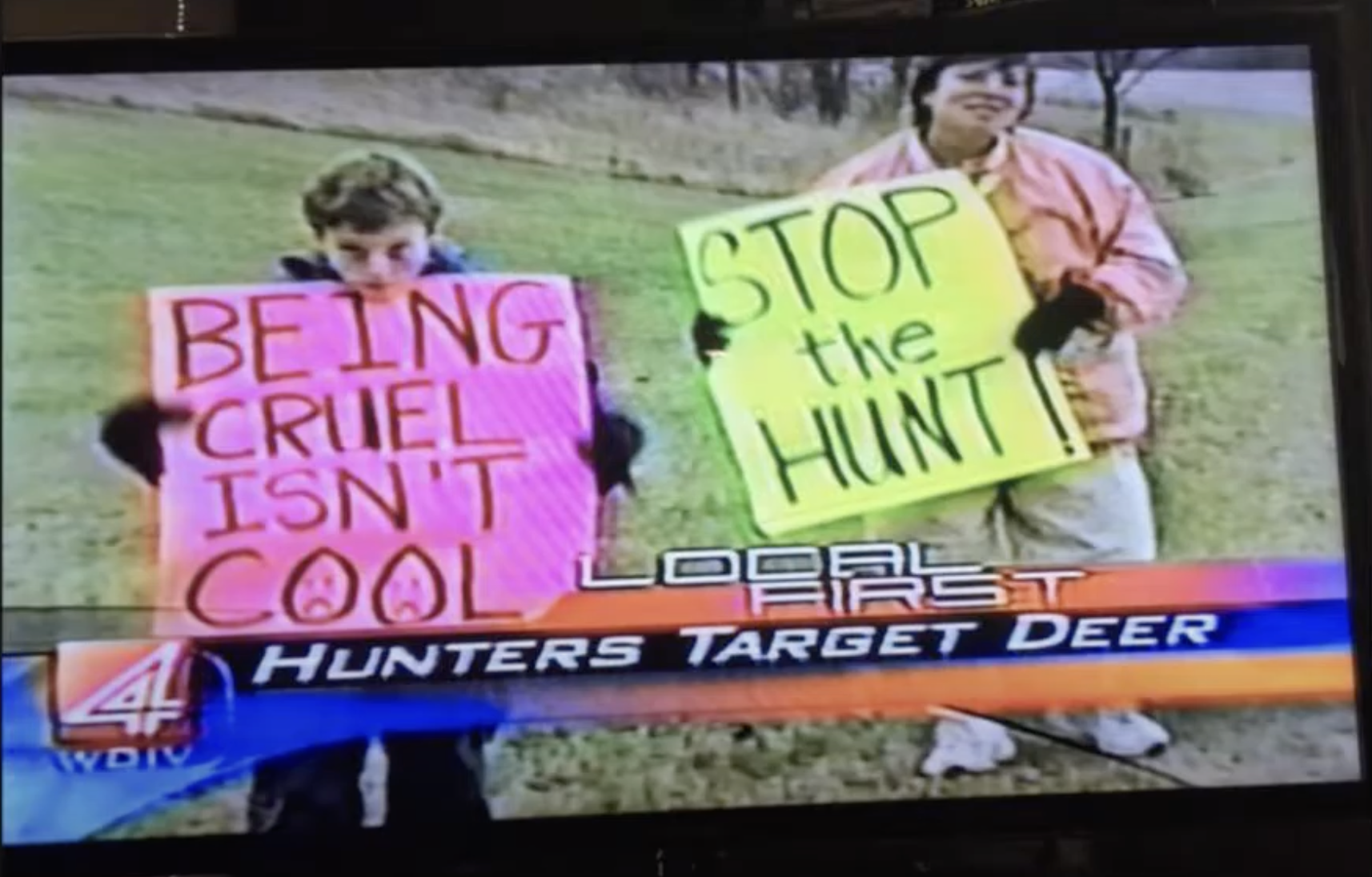 John Oberg advocating for animals with his mother.